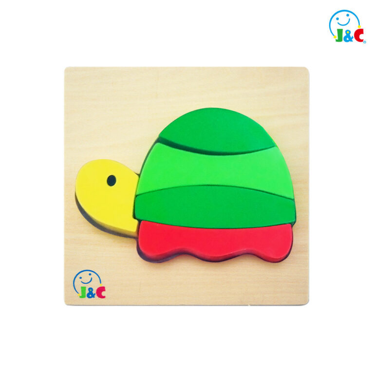 Wooden Raised-Up Cute Puzzle-Tortoise