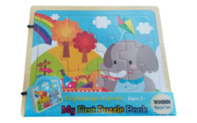 Wooden Puzzle Book-Elephant Go On Picnic