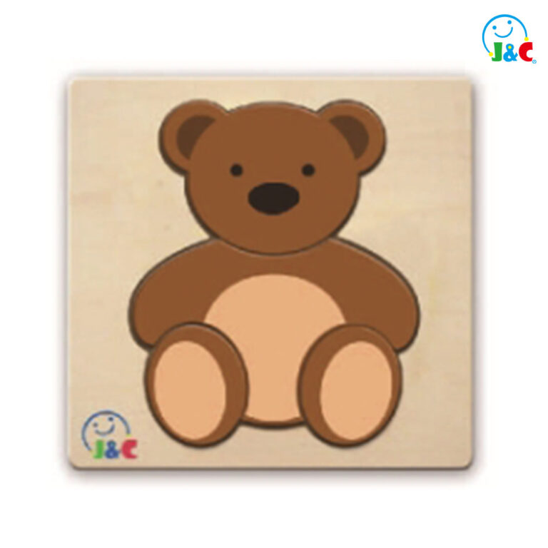 Wooden Raised-Up Cute Puzzle-Bear