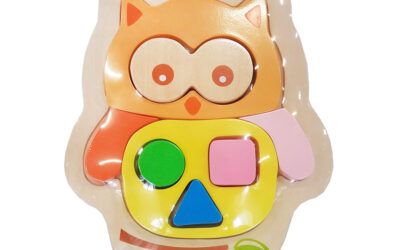 Wooden Raised-Up Cute Puzzle-Owl