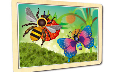 Wooden Magnetic Blackboard Set-Insect World