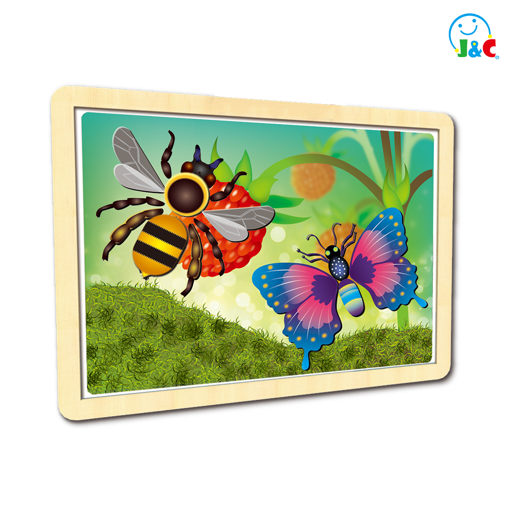 Wooden Magnetic Blackboard Set-Insect World