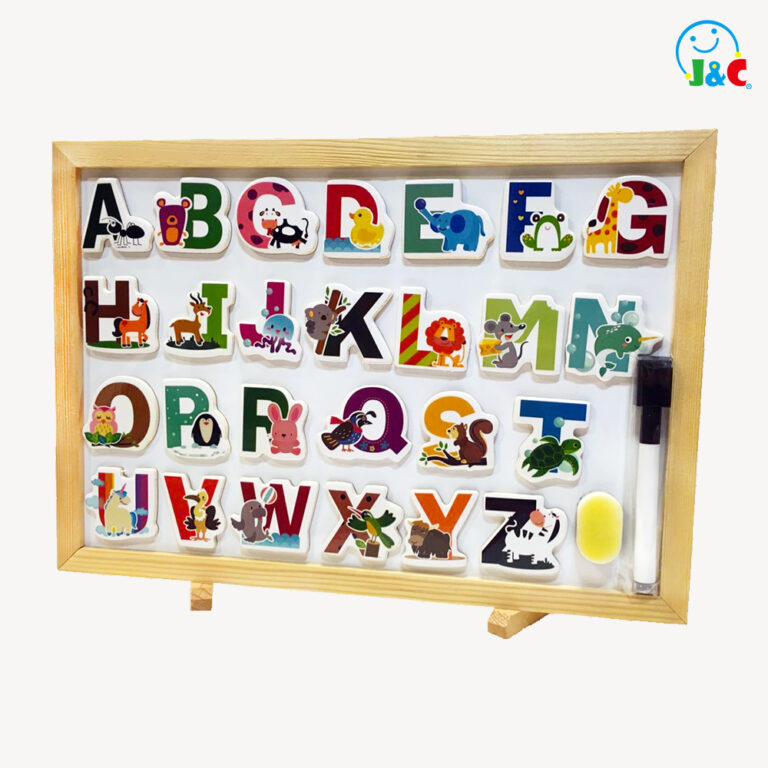 Wooden Magnetic Educational Blackboard Set-Capital Letters