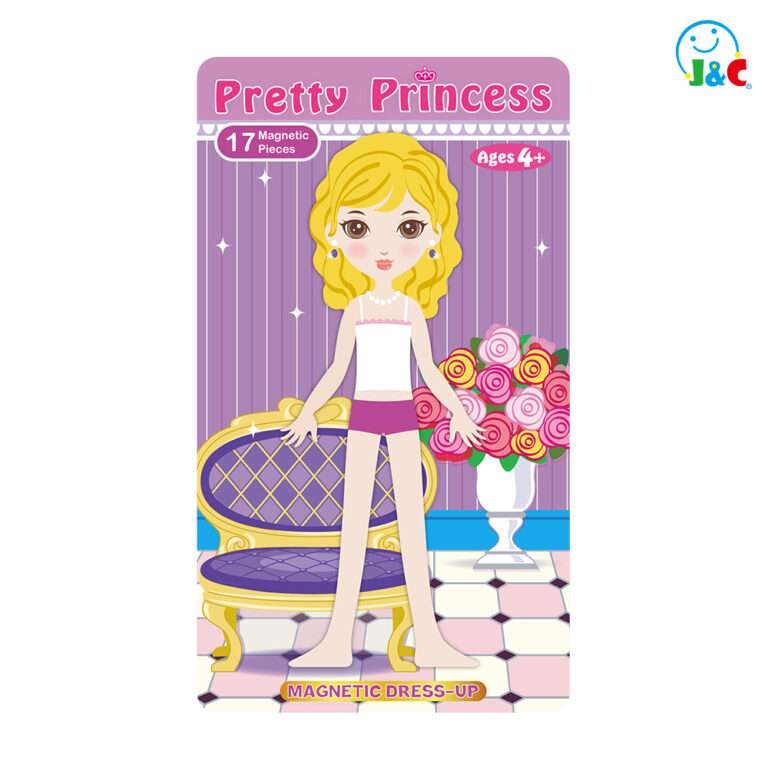 Wooden Magnet Dress-Up Metal Box-Pretty Princess