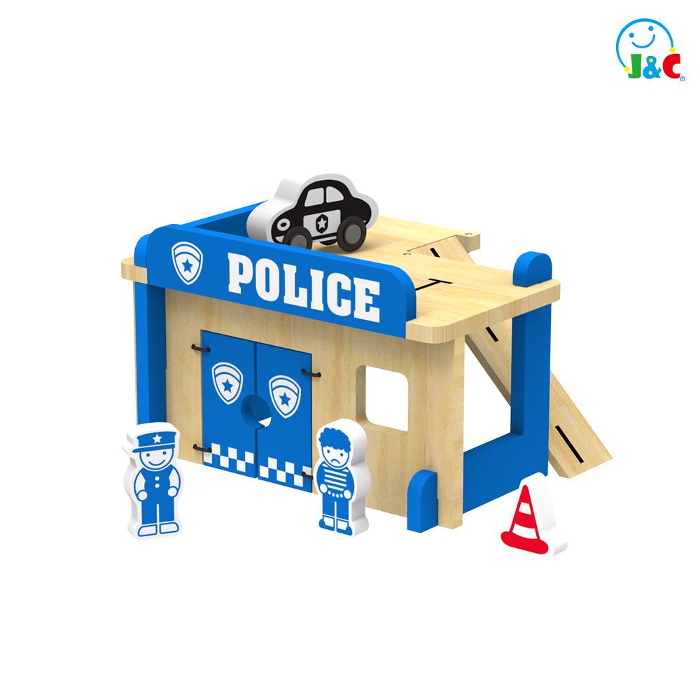Wooden Vehicle Sets-Police Station